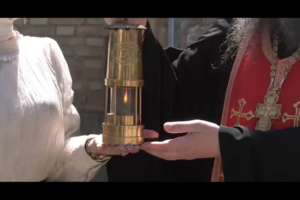 Благодатный огонь доставлен в кафедральный собор г.Бердянска